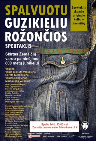 Spalvuotu guzikieliu rožončios