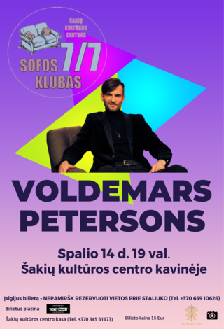 Sofos klubas „7/7”. Atlikėjo Voldemars Petersons koncertas