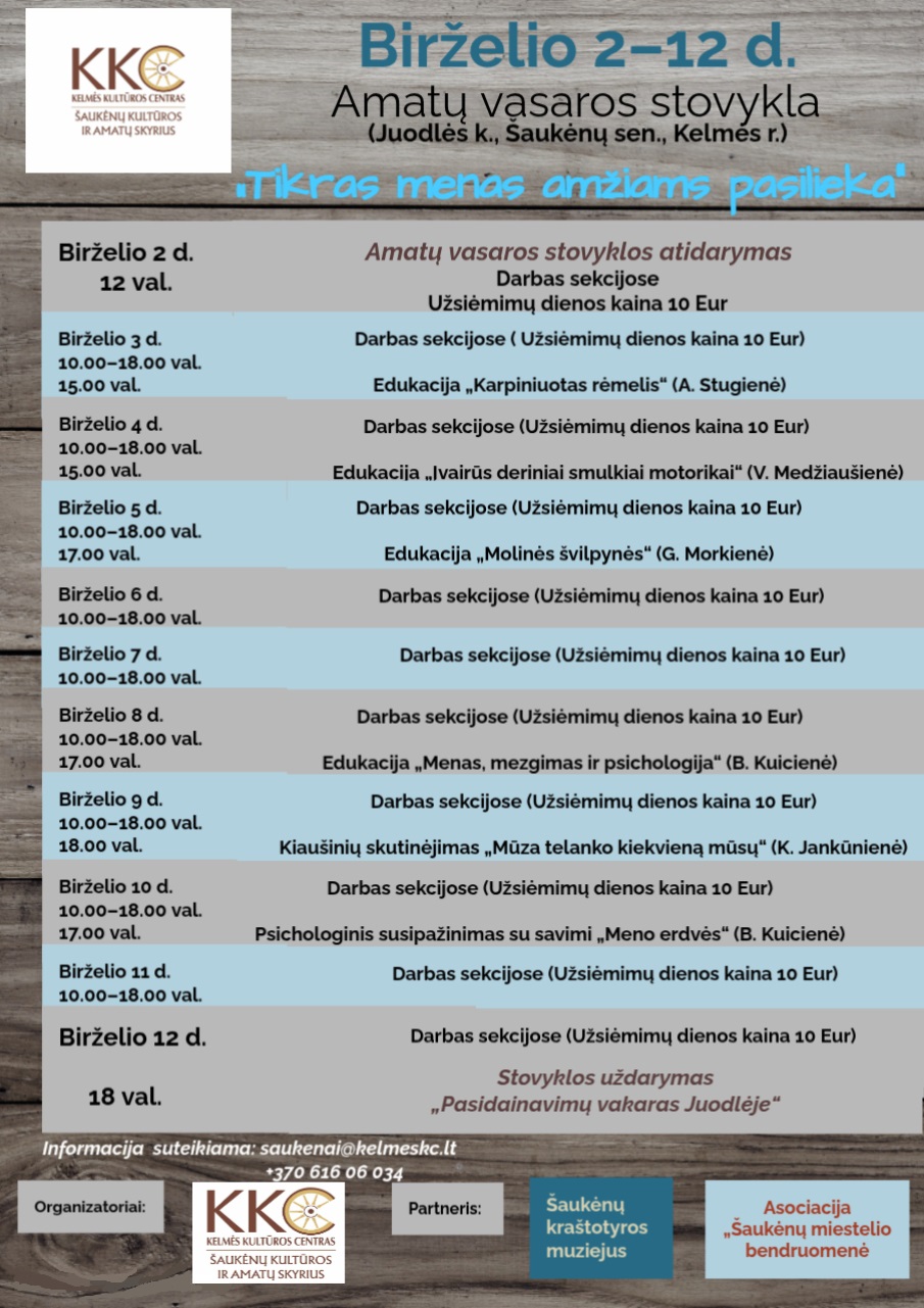 Amatų vasaros stovykla „Tikras menas amžiams pasilieka“
