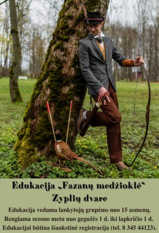 Edukacinė programa „Fazanų medžioklė“ Zyplių dvare (1 val.)