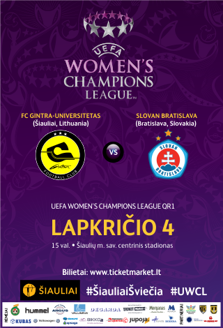 UEFA Moterų Čempionų lyga | FC “Gintra-Universitetas” - Bratislavos “Slovan”