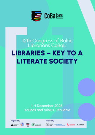 XII Baltijos šalių bibliotekininkų konferenciją „CoBaL: bibliotekos – raktas į raštingą  visuomenę