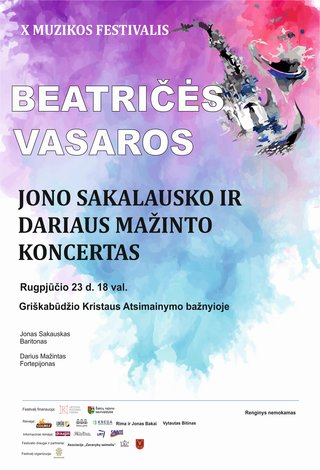 X muzikos festivalis “Beatričės vasaros” Jono Sakalausko ir Dariaus Mažinto koncertas