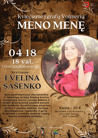 Grafų Volmerių meno menė. Svečiuose: Evelina Sašenko