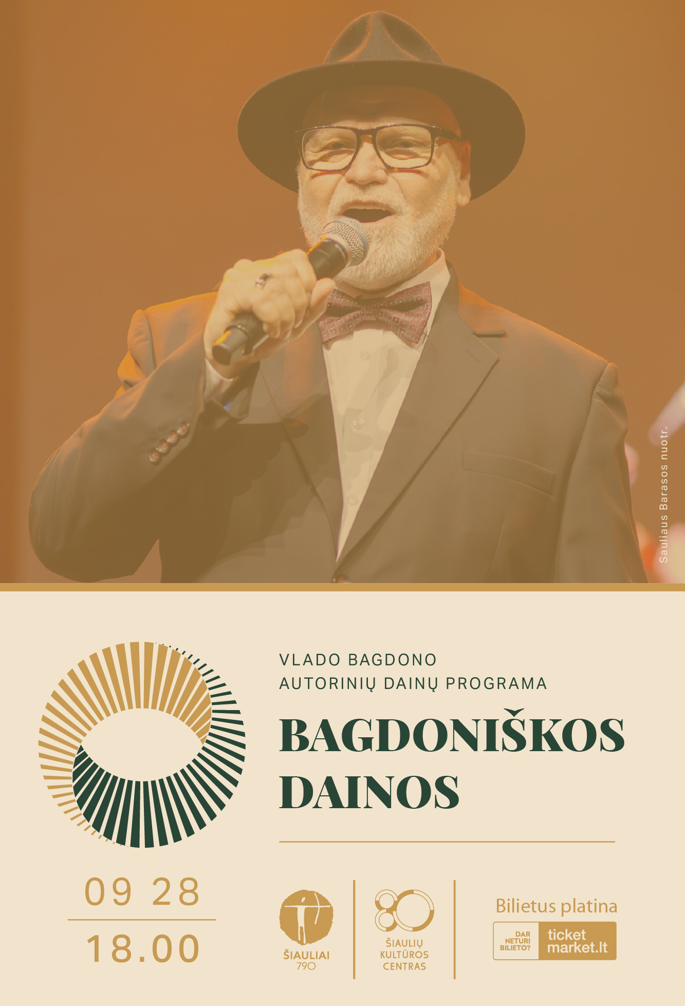 Nacionalinės kultūros ir meno premijos laureato, dainuojančio aktoriaus Vlado Bagdono autorinių dainų programa „Bagdoniškos dainos“